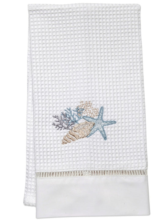 Guest Towel, Waffle Weave, Shell Collection (Duck Egg Blue)