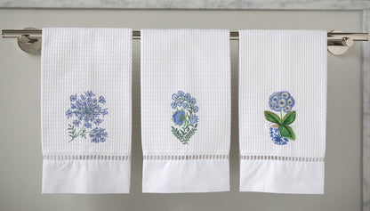 Guest Towel, Waffle Weave, Queen Anne's Lace (Blue)