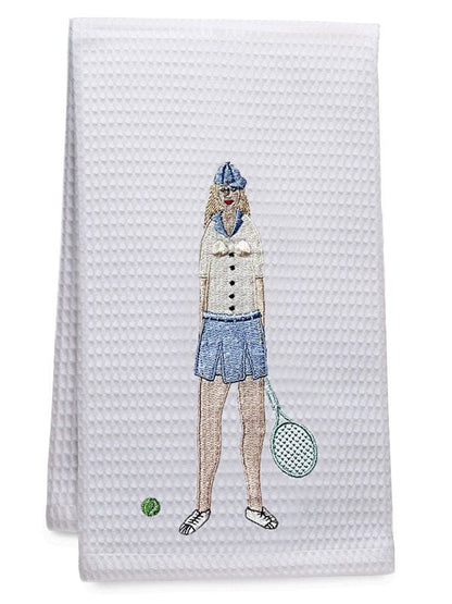 Guest Towel, Waffle Weave, Embroidered People