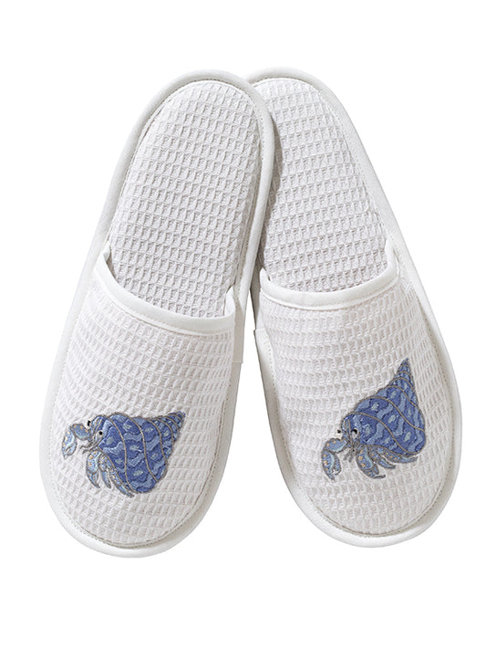 Slippers, Waffle Weave, Hermit Crab (Blue)