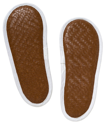 Slippers, Waffle Weave, French Scroll (Beige)
