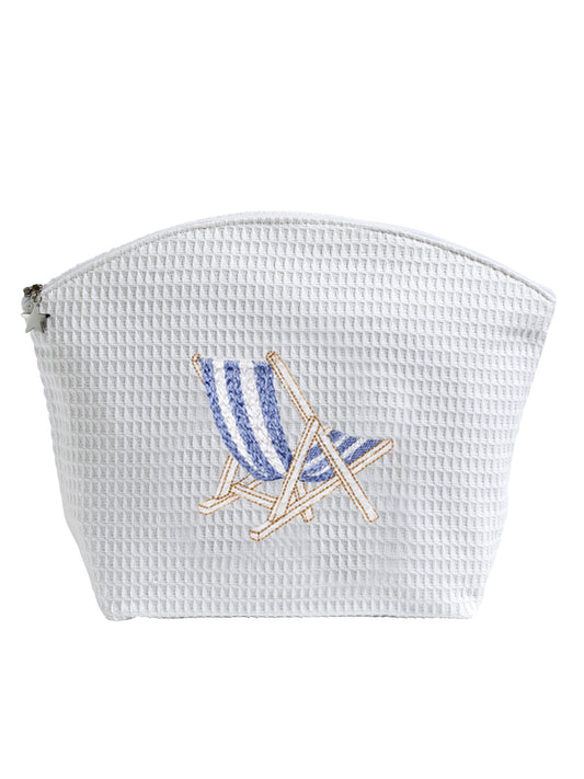 Cosmetic Bag (Large), Deck Chair (Blue)