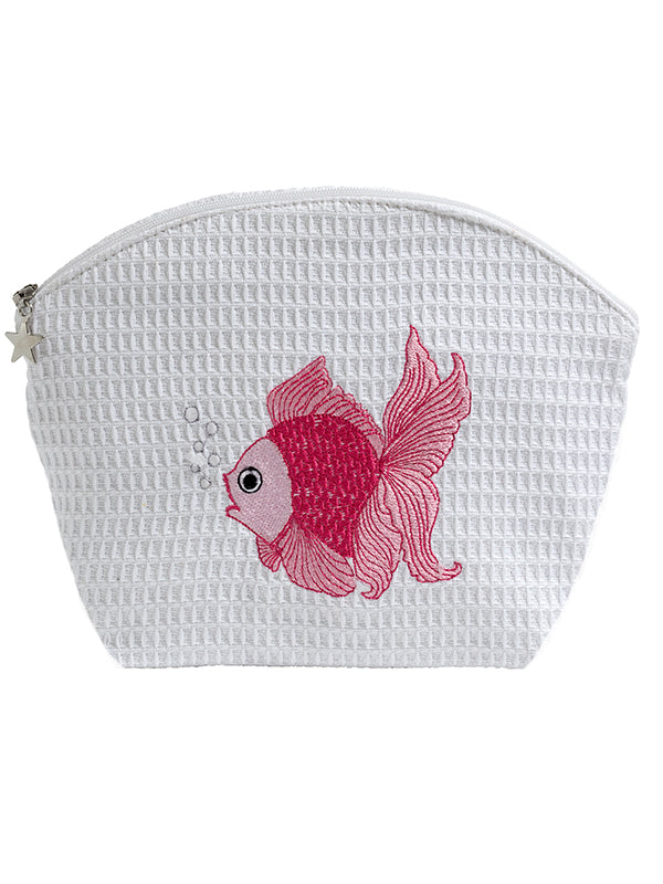 Cosmetic Bag (Large), Fantail Fish (Pink)
