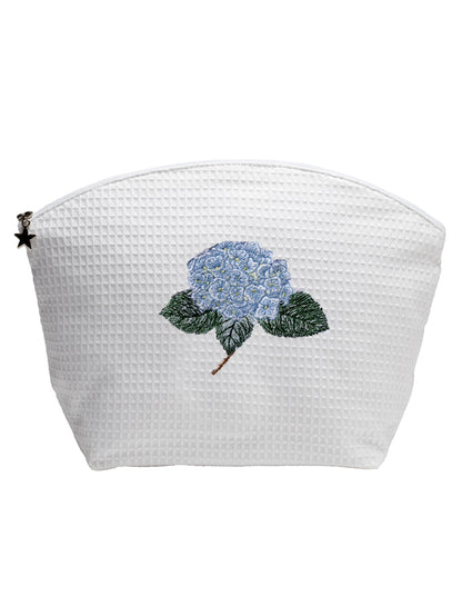 Cosmetic Bag (Large), Hydrangea Too (Light Blue)