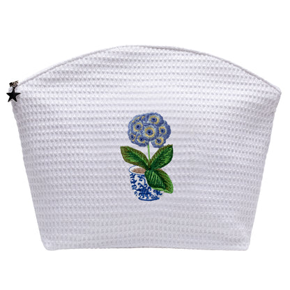 Cosmetic Bag (Large), Potted Primrose (Blue)