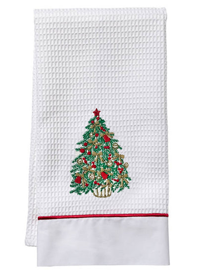 Christmas-motif Guest Towel - Dark green/Christmas tree - Home All