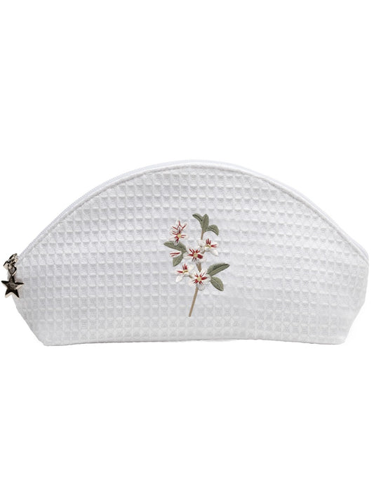 Cosmetic Bag (Small), Apple Blossom (White)