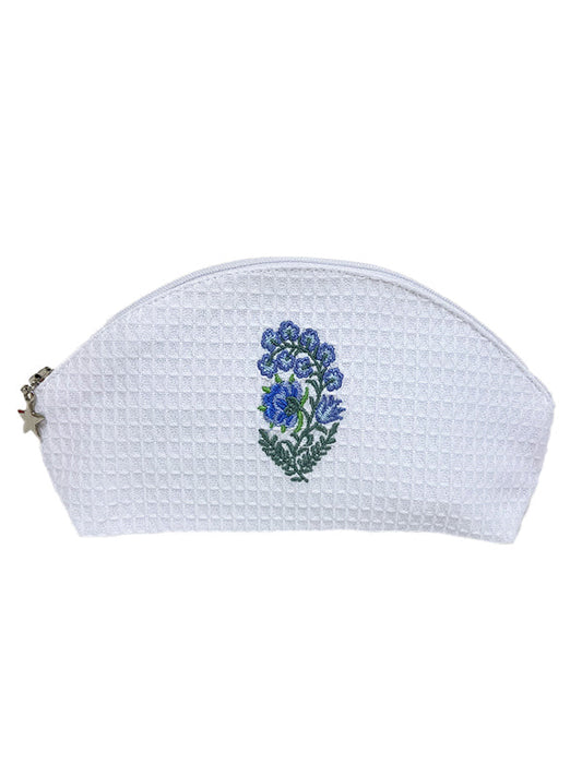 Cosmetic Bag (Small), Fleur (Blue)