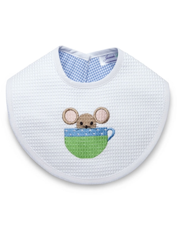 Bib, Mouse in Cup (Blue)