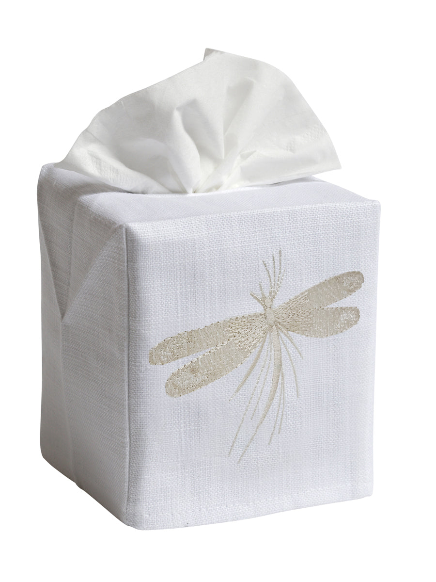 Tissue Box Cover, Classic Dragonfly (Beige)