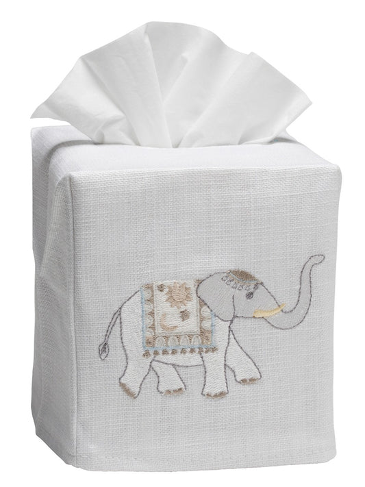 Tissue Box Cover, Charming Elephant (Beige)