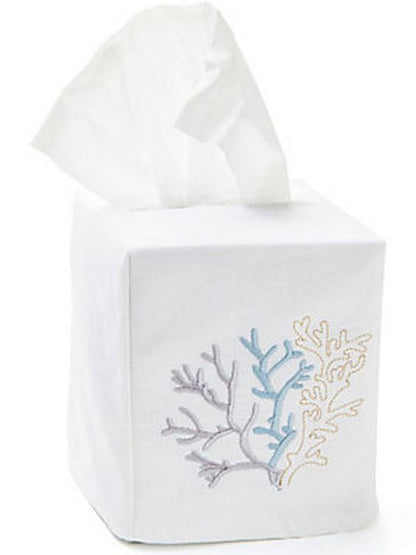 Tissue Box Cover, Coral (Duck Egg Blue)