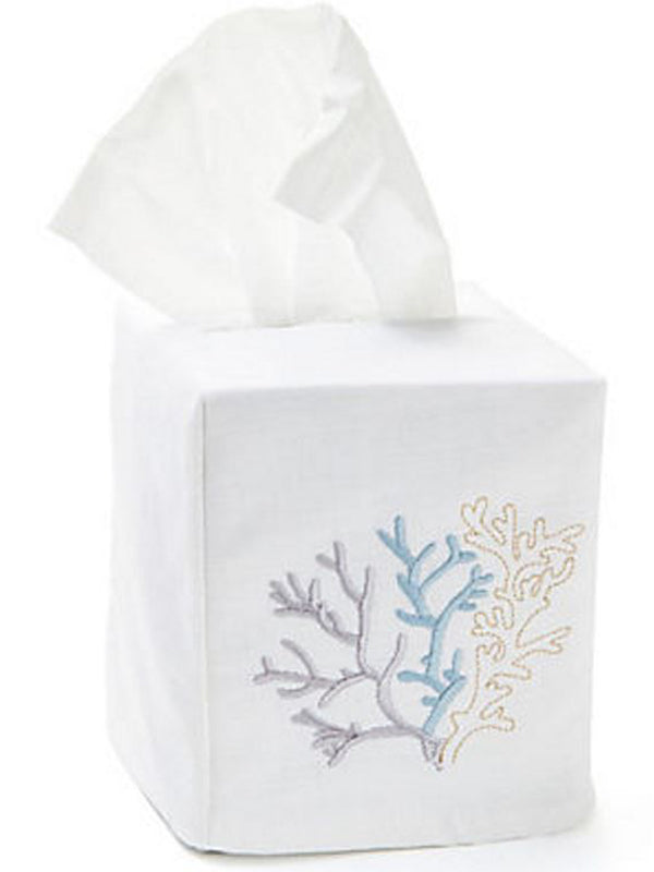 Tissue Box Cover, Coral (Duck Egg Blue)