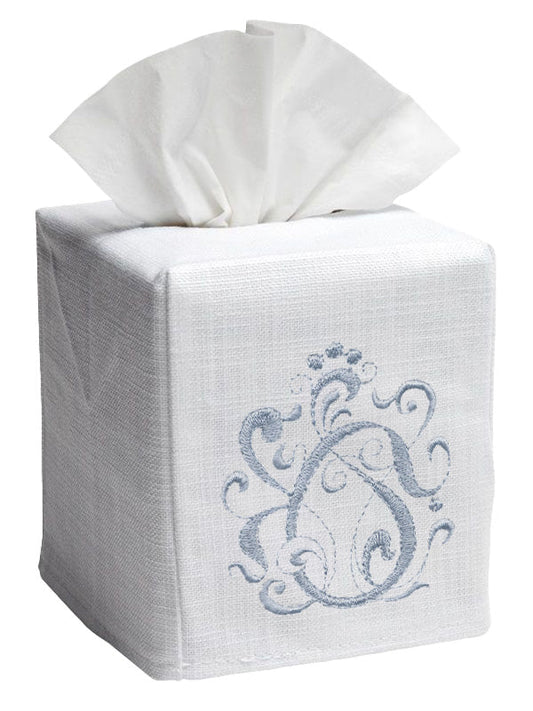 Tissue Box Cover, English Scroll (Duck Egg Blue)