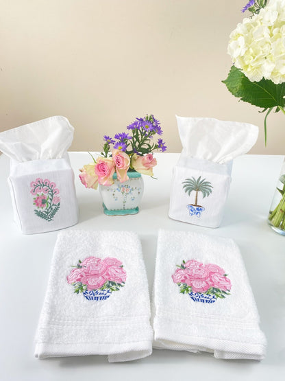 Tissue Box Cover, Fleur (Pink)