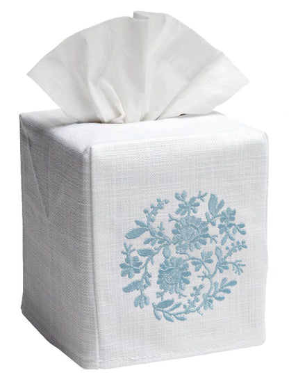 Tissue Box Cover, Flower Wheel (Duck Egg Blue)