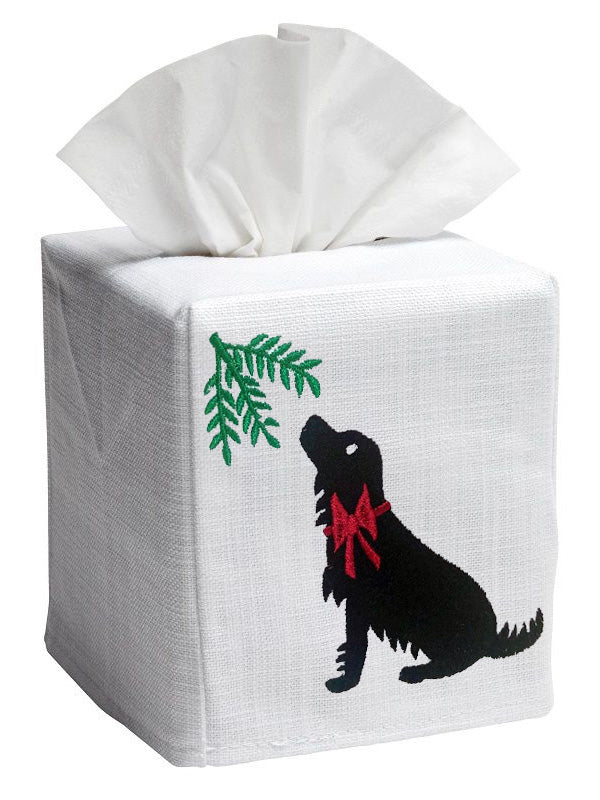 Holiday Black Lab Tissue Box Cover - Jacaranda Living