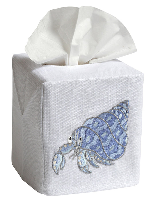 Tissue Box Cover, Hermit Crab (Blue)