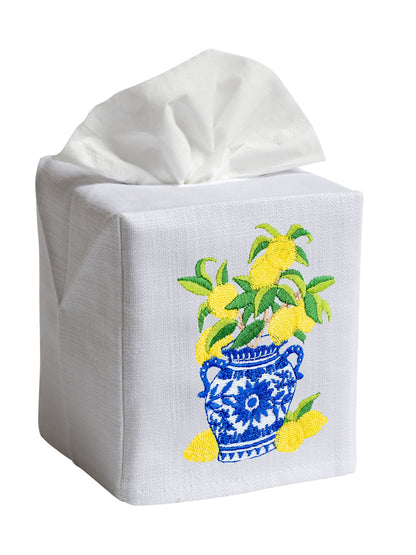 Tissue Box Cover, Lemons Ginger Jar