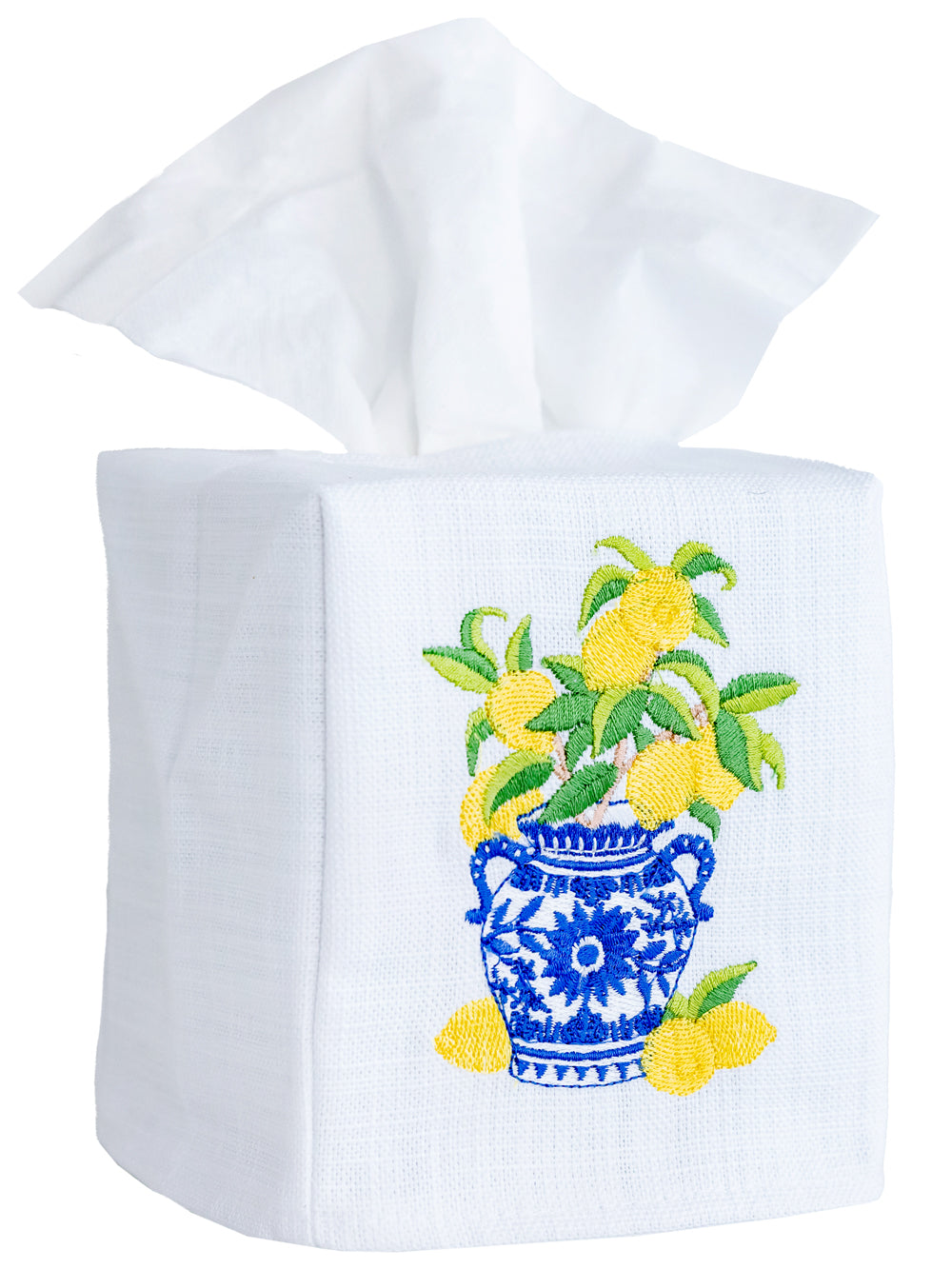 Tissue Box Cover, Lemons Ginger Jar