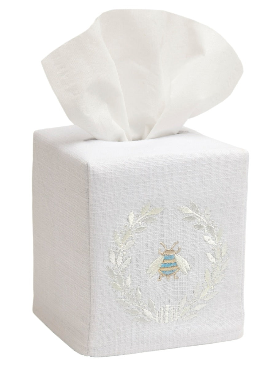 Tissue Box Cover, Napoleon Bee Wreath (Cream)