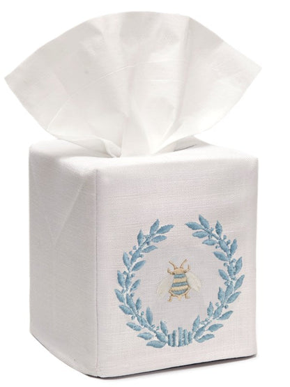 Tissue Box Cover, Embroidered Bees