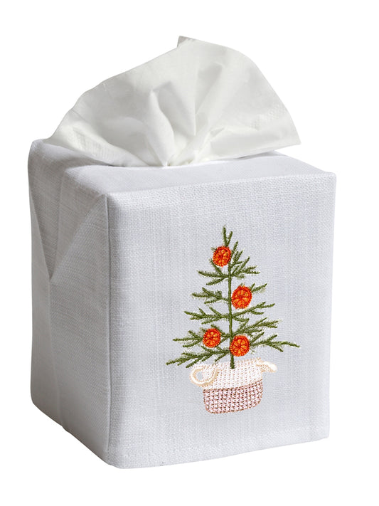 Tissue Box Cover, Oranges for Christmas