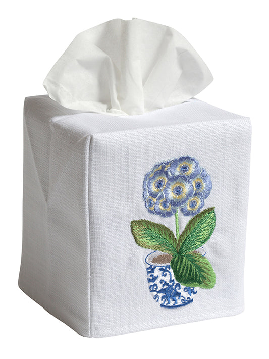 Tissue Box Cover, Potted Primrose (Blue)