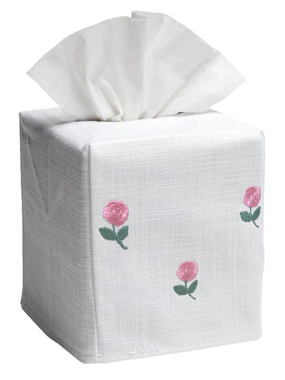 Tissue Box Cover, Rosebuds (Pink)