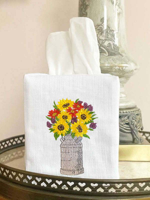 Tissue Box Cover, Sunflower Pitcher