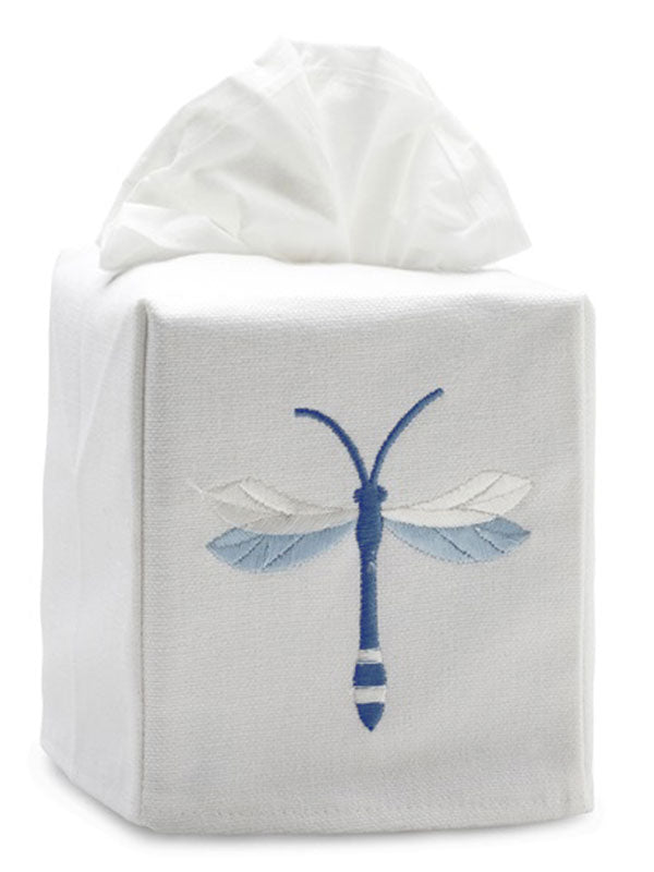 Tissue Box Cover, Twilight Dragonfly (Blue)