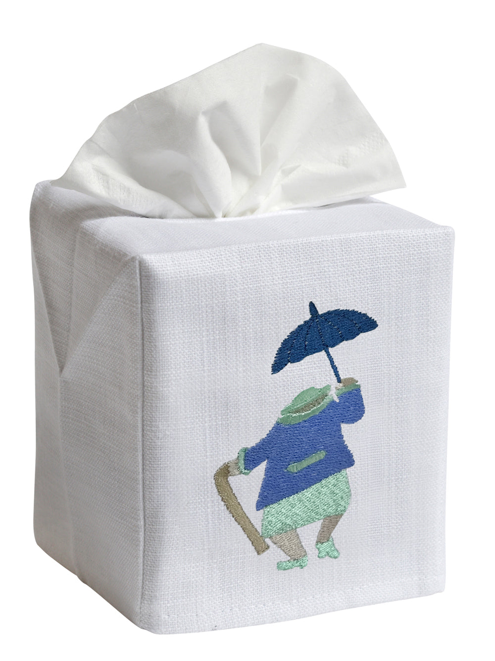 Tissue Box Cover, Umbrella Lady (Blue)