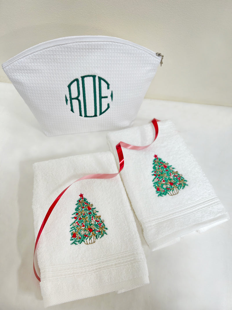 Guest Towel, Terry, Christmas Tree (Green / Red)