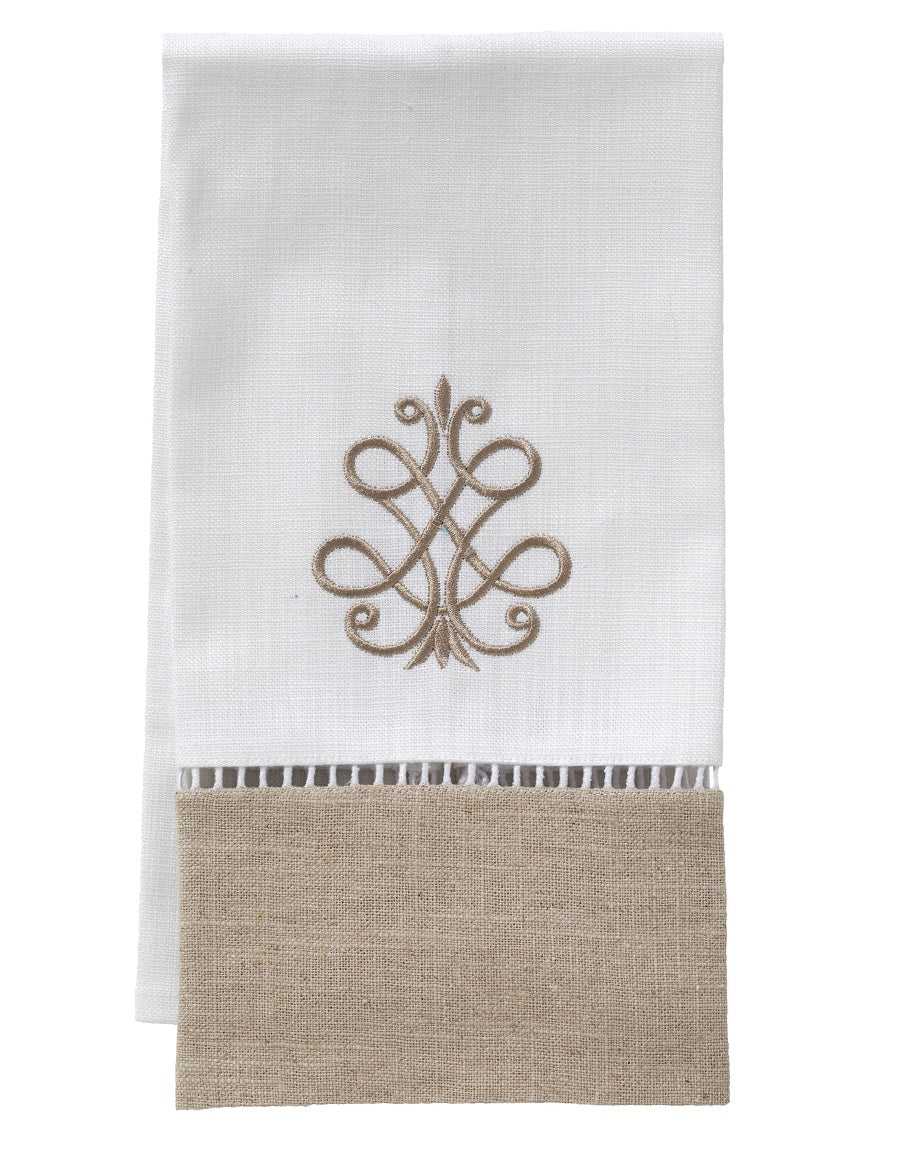 Guest Towel, Combo Linens, French Scroll (Beige)