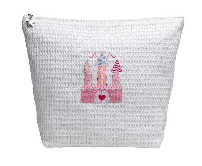 Cosmetic Bag (Medium), Waffle Weave, Cinderella's Castle