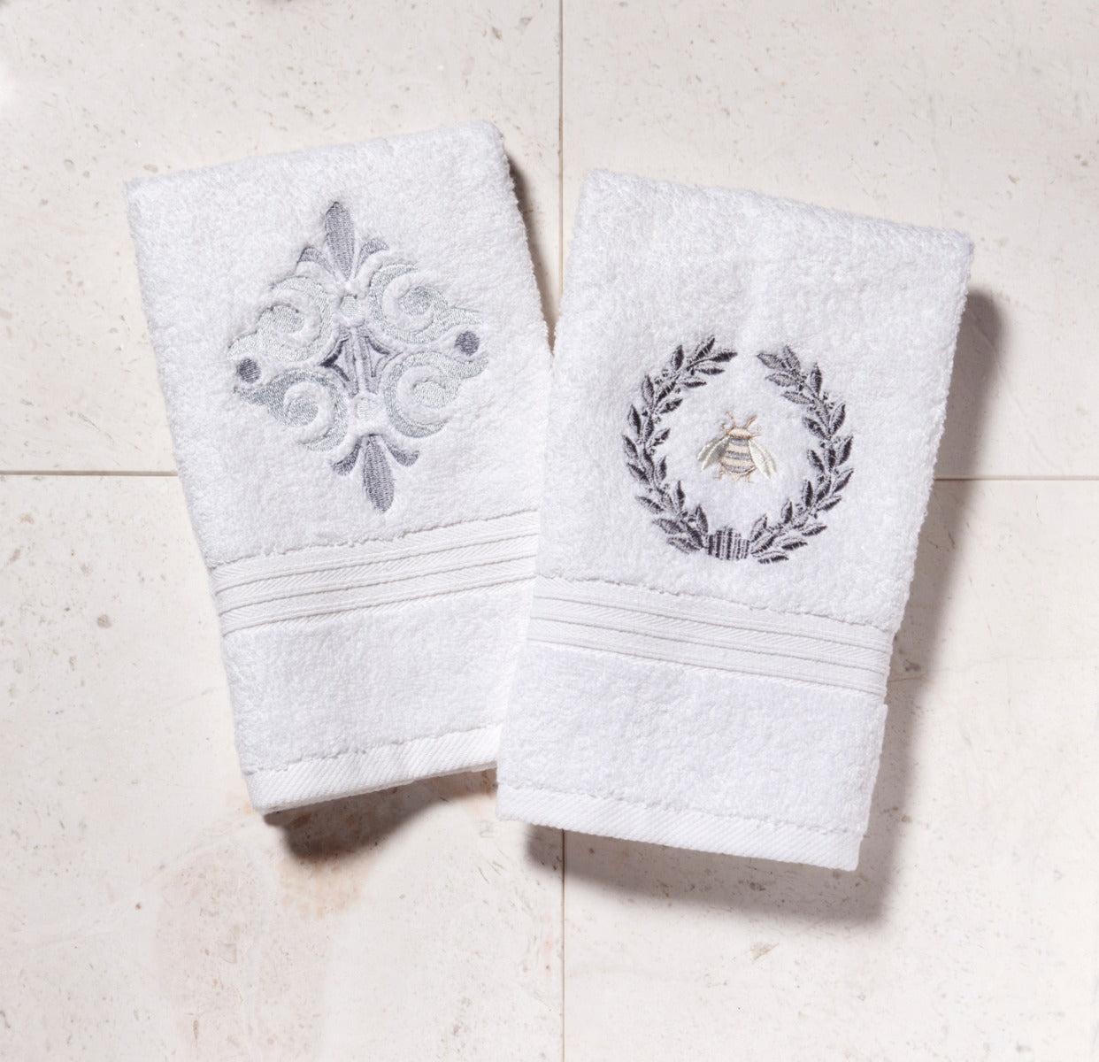 Guest Towel, Terry, Amalfi Scroll (Blue)