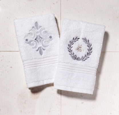 Guest Towel, Terry, Amalfi Scroll (Blue)