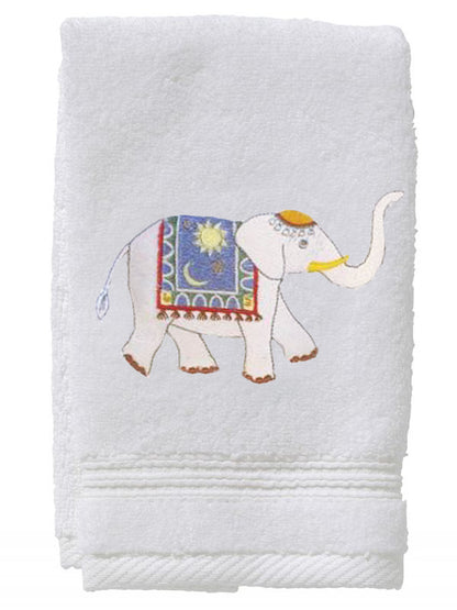 Guest Towel, Terry, Charming Elephant (Blue)