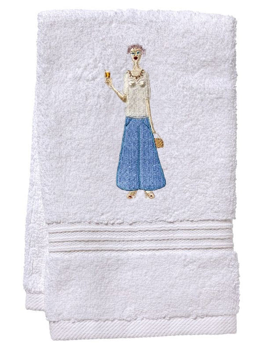 Guest Towel, Terry, Champagne Lady (Blue)