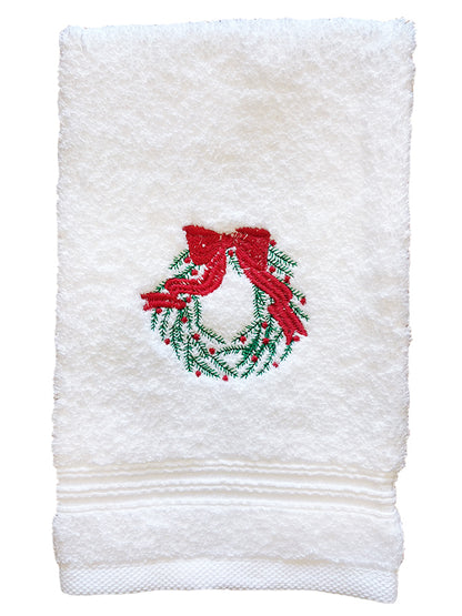 Guest Towel, Terry, Christmas Wreath