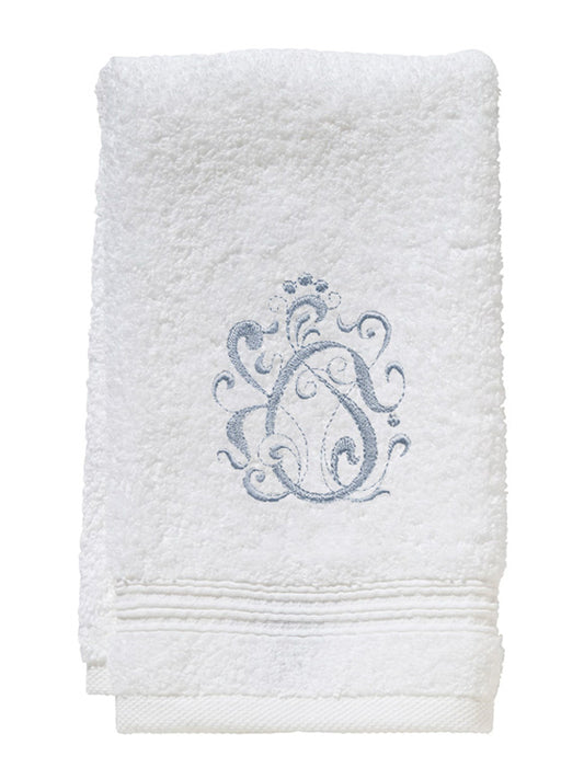 Guest Towel, Terry, English Scroll (Duck Egg Blue)