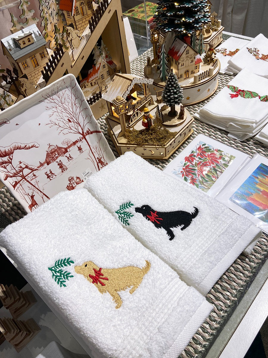 Tissue Box Cover, Holiday Black Lab