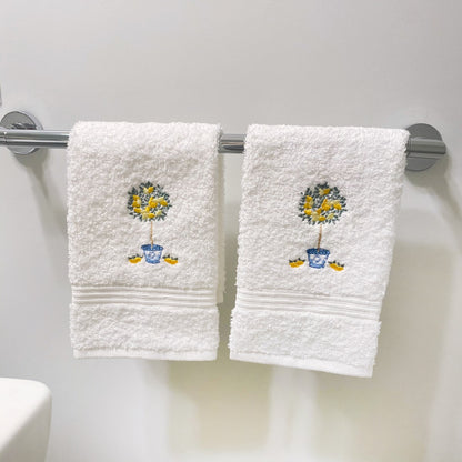 Guest Towel, Terry, Lemon Topiary Tree (Yellow)