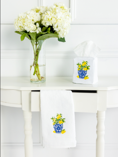 Guest Towel, Terry, Lemons Ginger Jar