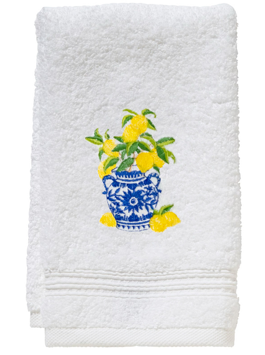 Guest Towel, Terry, Lemons Ginger Jar