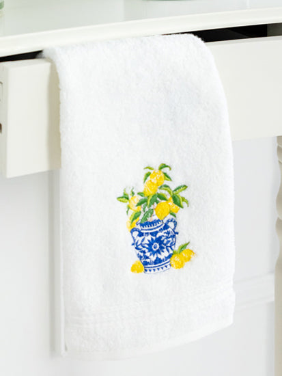 Guest Towel, Terry, Lemons Ginger Jar