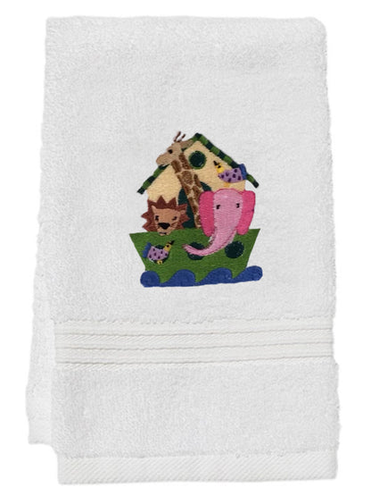 Guest Towel, Terry, Noah's Ark (Pink)