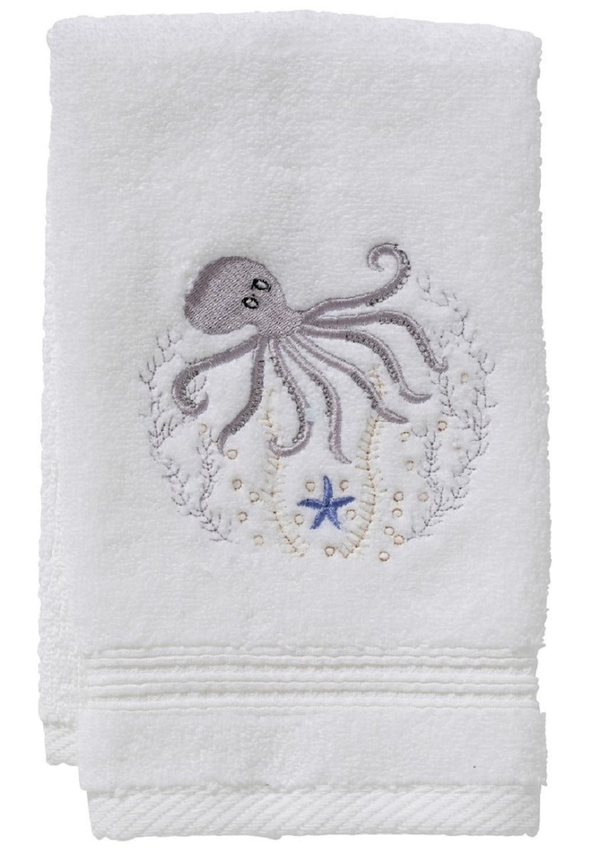 Guest Towel, Terry, Octopus (Pewter)