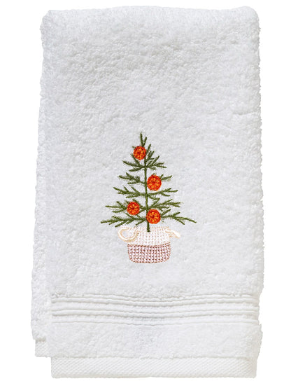 Guest Towel, Terry, Chinoiserie Christmas Tree