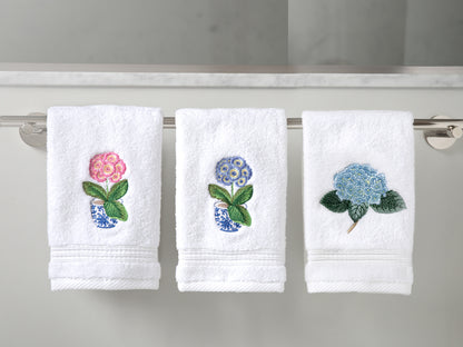 Guest Towel, Terry, Hydrangea Too (Light Blue)